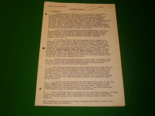 1943 M.I.14 Secret report ' Germanic Legions '.