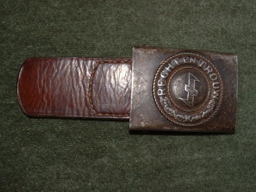 RARE DUTCH W.A. NAZI PARTY(NSB) STEEL BUCKLE WITH TAB.