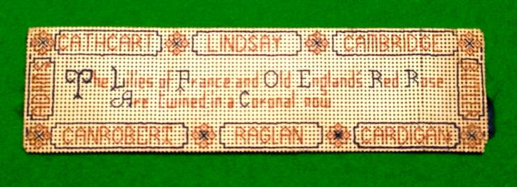 Crimea sampler bookmark.