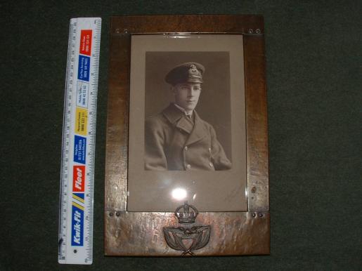 FRAMED PORTRAIT PHOTO R.N.A.S. OFFICER 1917.