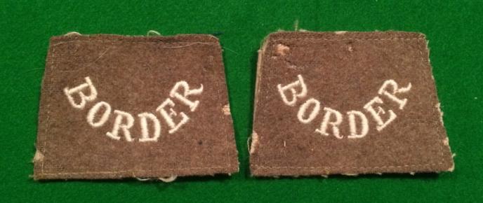 WW1 British Border Regt Shoulder titles .