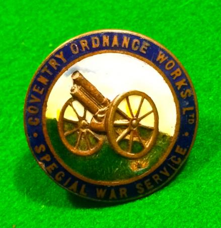 WW1 Coventry Ordnance Works War Service lapel badge.