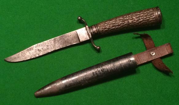 WW1 German Steel Handled Fighting Knife.