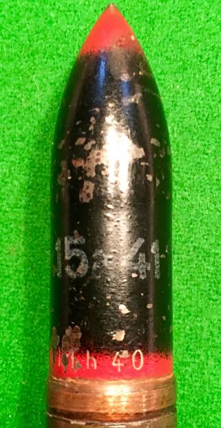 Inert Flak 38 20mm AP/T projectile and case.