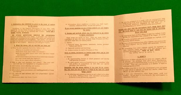 Precautions to be taken in the event of capture Card.