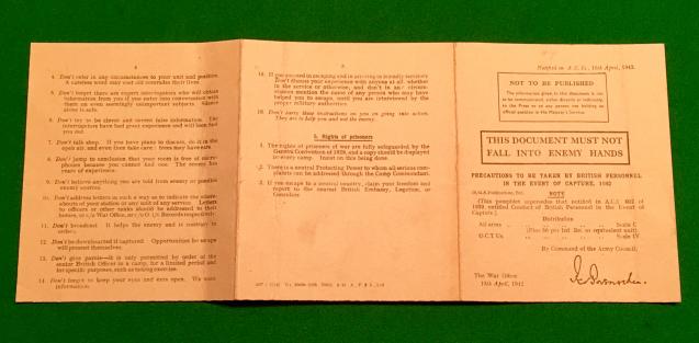 Precautions to be taken in the event of capture Card.