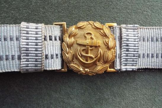 THIRD REICH NAVY BROCADE DRESS BELT/BUCKLE - MINT.