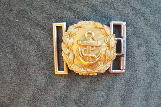 SMALLER THIRD REICH NAVY BRASS BUCKLE FOR MOIRE BELT.