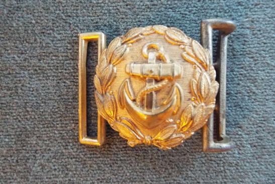 SMALLER THIRD REICH NAVY BRASS BUCKLE FOR MOIRE BELT.