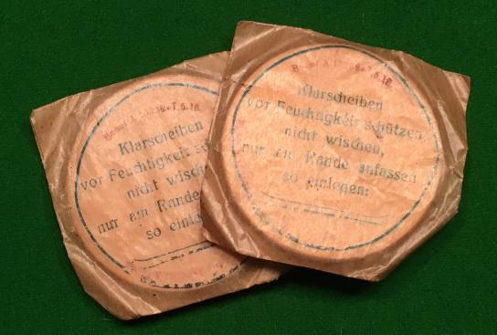 WW1 German Gasmask Spare Lenses.