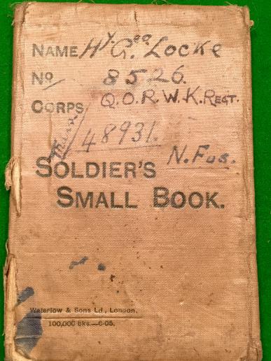 1914/15 Trio, Northumberland Fusiliers/Q.O.R.W.Kent Regt & Papers.
