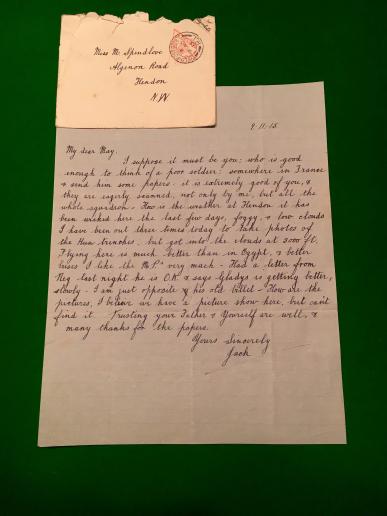 WW1 RFC Casualty letter grouping No.3 Squadron.