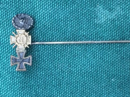 THIRD REICH PERIOD-IMPERIAL GERMAN 9mm MEDAL STICKPIN-3 MEDALS.