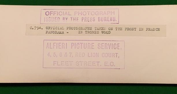 WW1 British Trench photograph - Trones Wood.