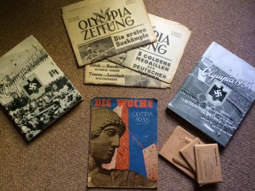 THIRD REICH 1936 OLYMPIC SOUVENIR BOOK GROUP of 10 items.