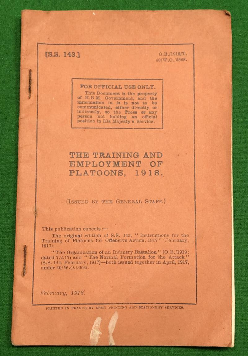 WW1 Manual The Training and Employment of Platoons 1918