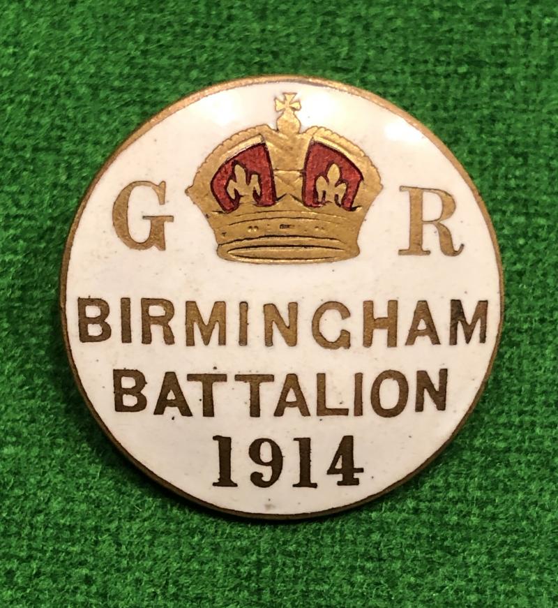WWI Birmingham Battalion Lapel Badge.
