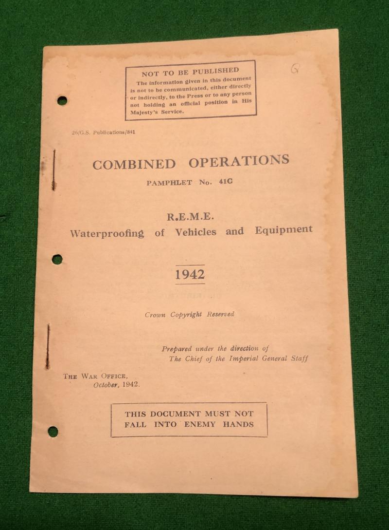 1942 Combined Ops Manual - Waterproofing of Vehicles.