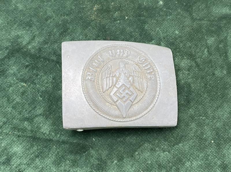 THIRD REICH HITLER YOUTH BUCKLE RZM MARKED.