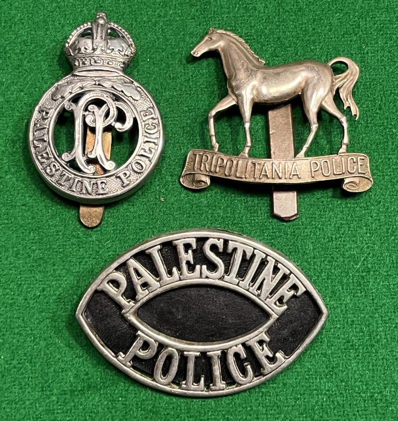 Palestine/Tripolitania Police Insignia Grouping.