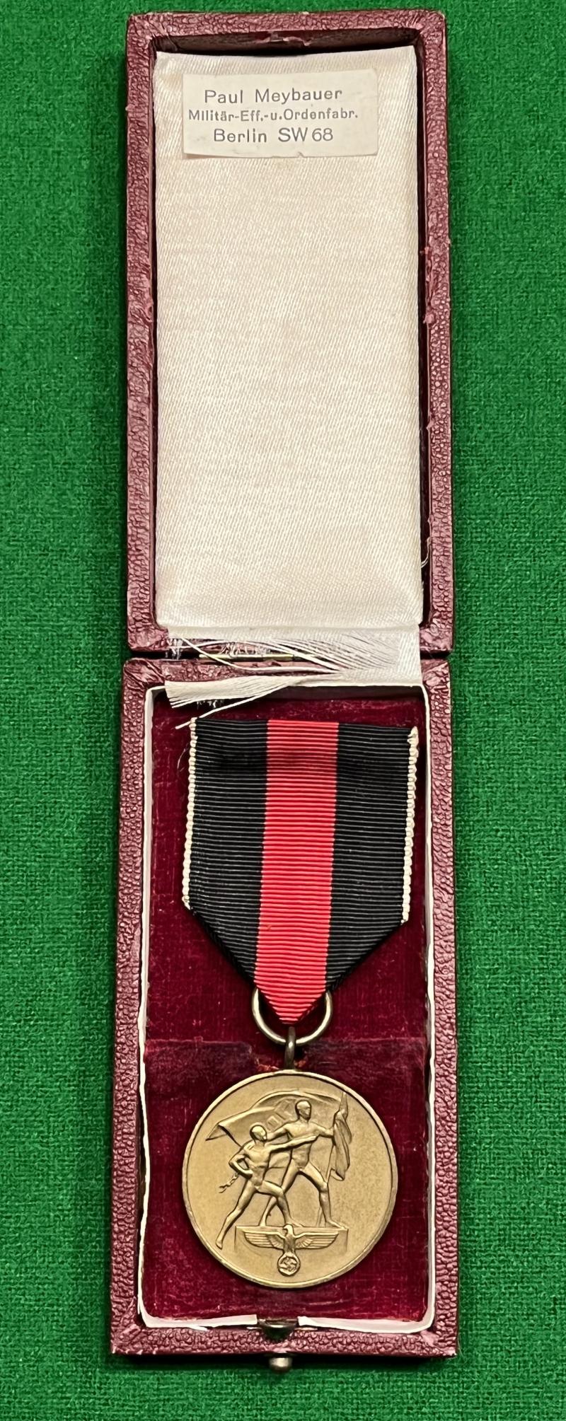 Cased Sudetenland Medal.