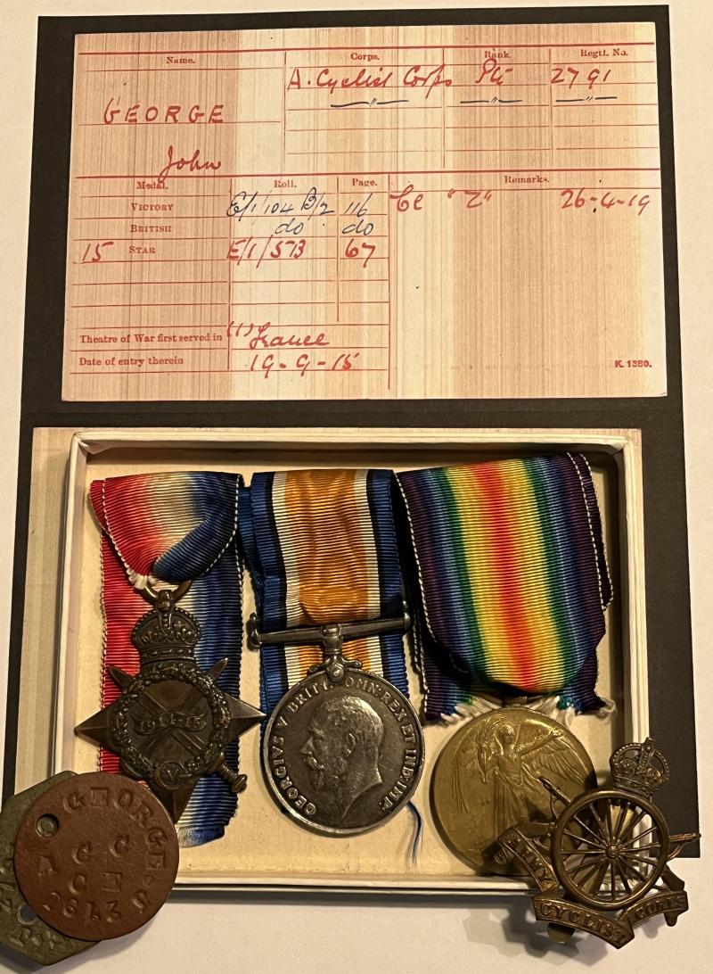 1914/15 Star Trio Grouping - Army Cyclist Corps.