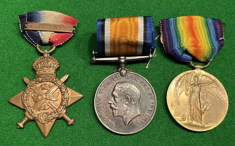 WW1 1914 Trio RGA in Princess Mary Tin with badges etc.