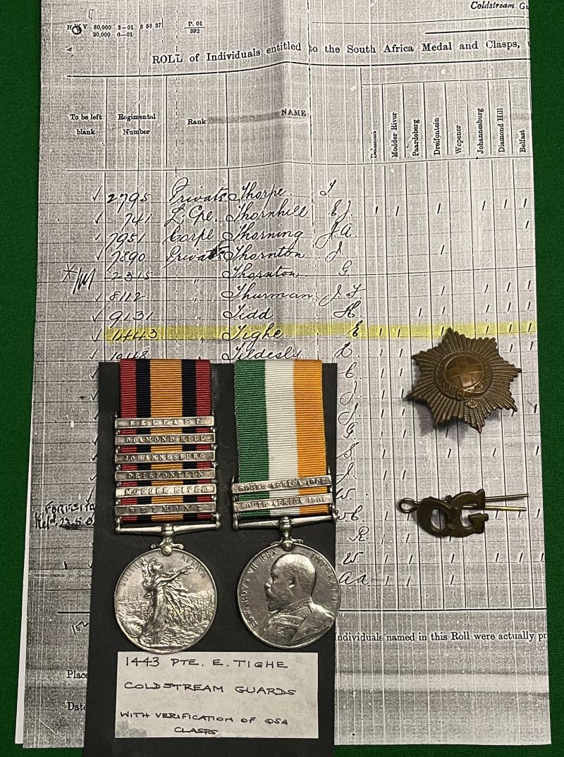 6 Bar QSA/KSA - Coldstream Guards - TIGHE.