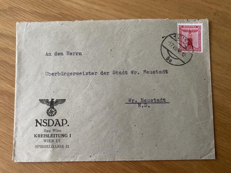 INTERESTING THIRD REICH PERIOD NSDAP ENVELOPE.